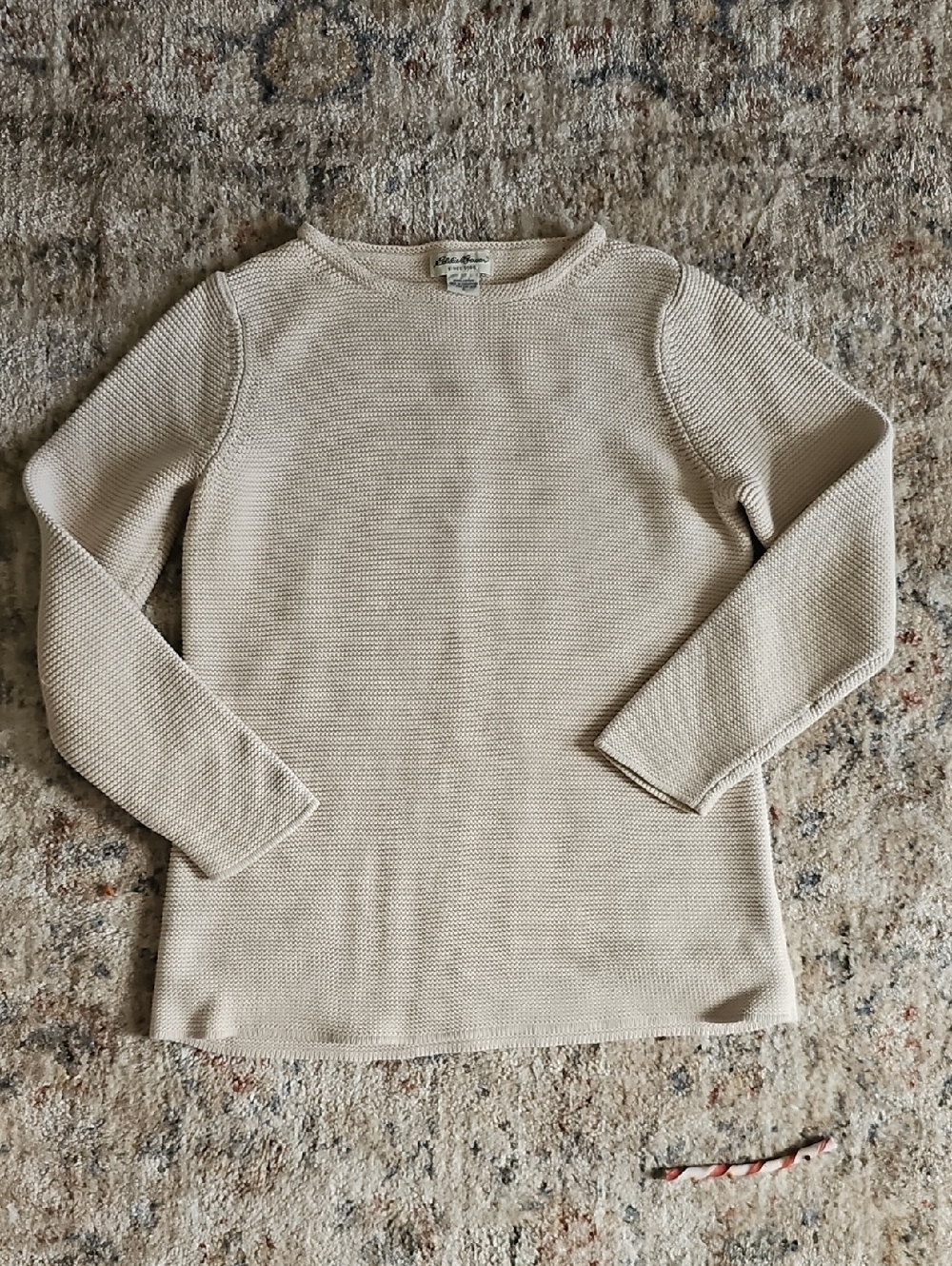 Eddie Bauer Cream Knit Crewneck Sweater